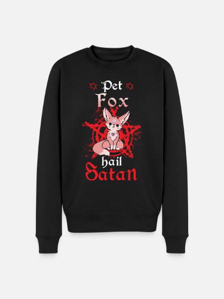 Pet Fox Hail Satan - Men's Premium Organic Jumper - black