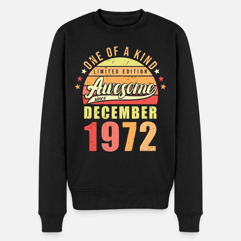 Anniversaire Décembre 1972 - Pull Premium bio Homme - noir