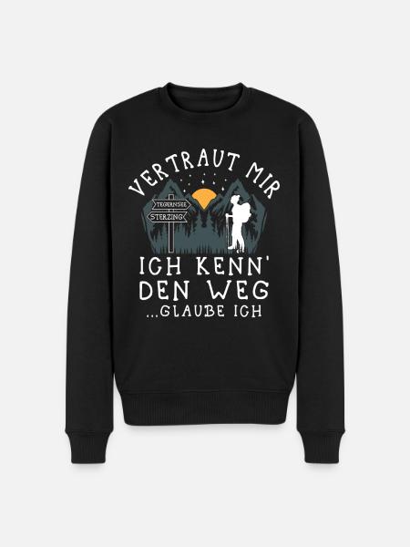 Alpenüberquerung Tegernsee Sterzing Pilgerweg - Männer Premium Bio Pullover - Schwarz