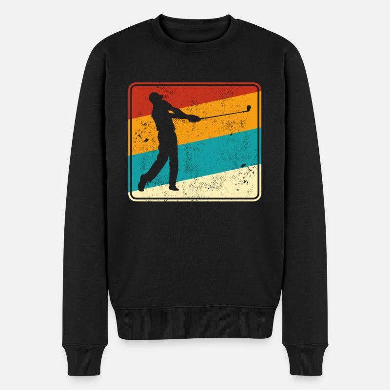 Golf Logo Retro - Männer Premium Bio Pullover - Schwarz