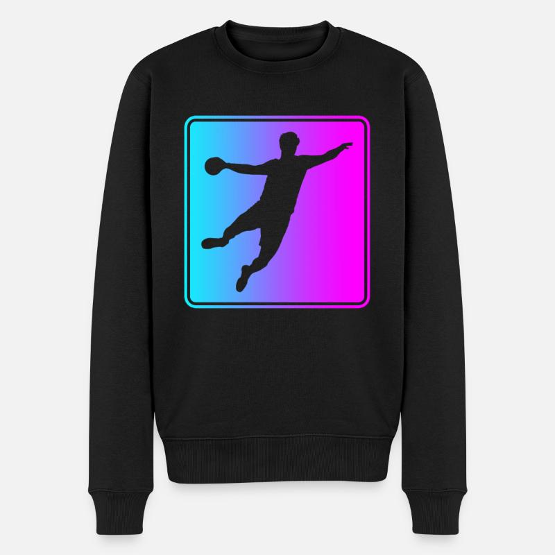 Handball Logo - Männer Premium Bio Pullover - Schwarz