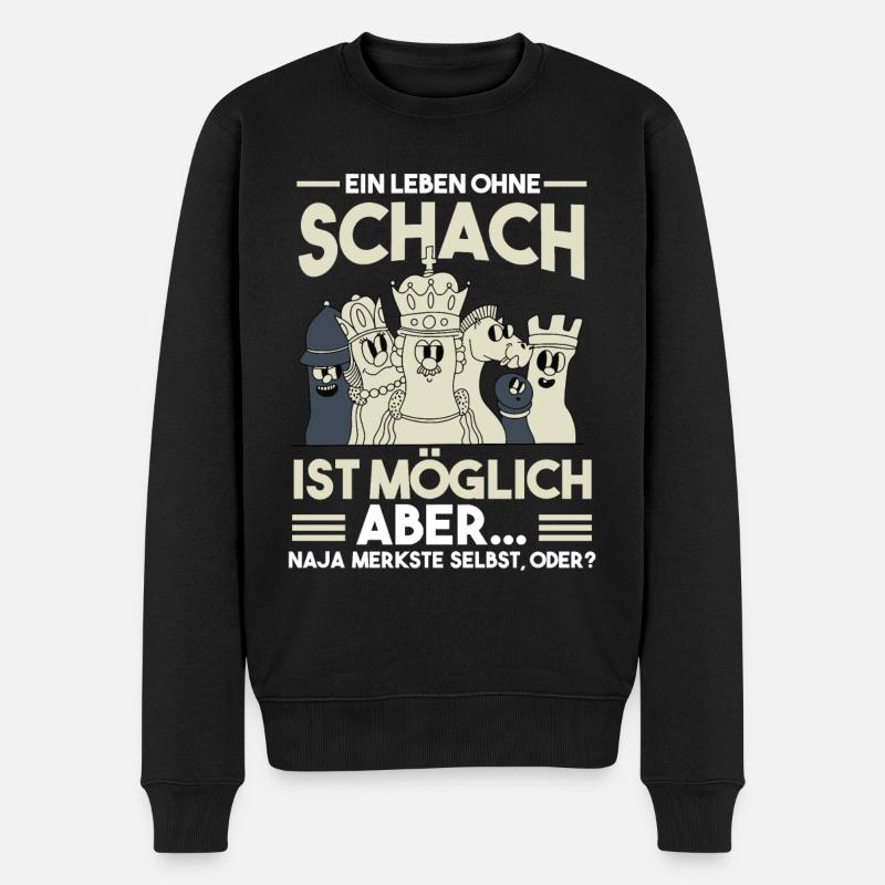 Schach - Männer Premium Bio Pullover - Schwarz