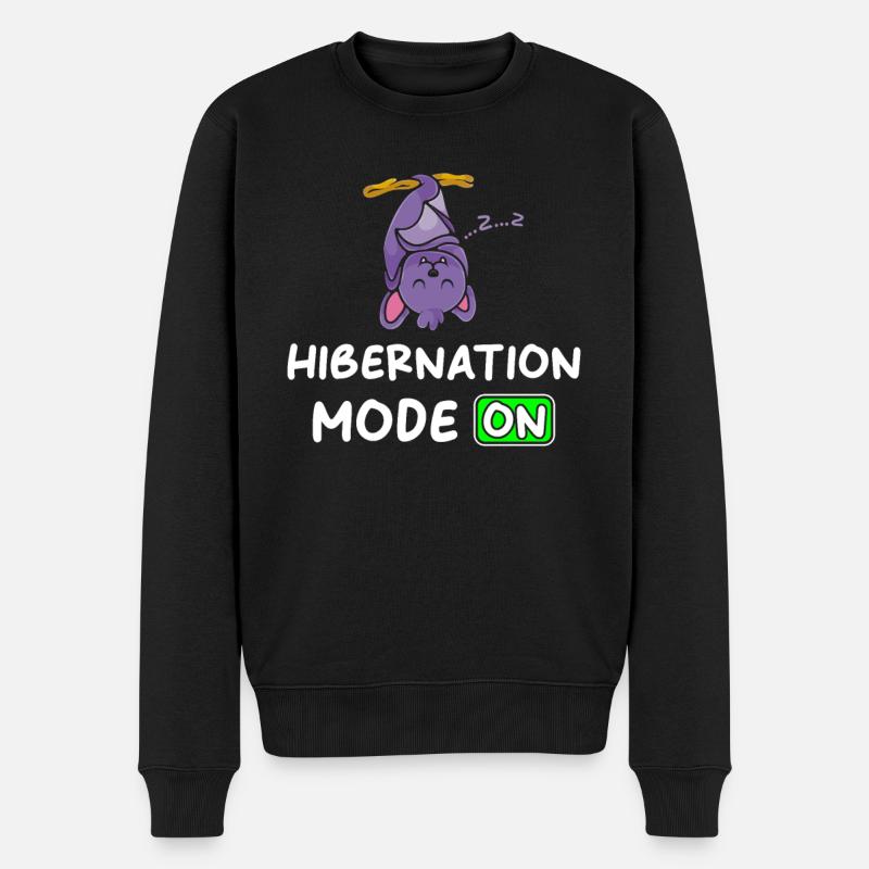 Mode d’hibernation activé avec Bat - Pull Premium bio Homme - noir