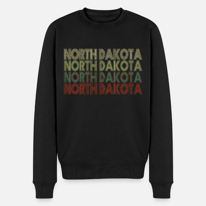 Retro America State Flag Vintage North Dakota - Männer Premium Bio Pullover - Schwarz