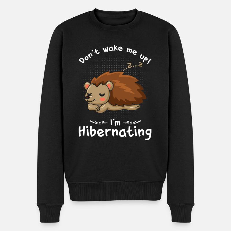 Winterschlaf Weck mich nicht Igel - Männer Premium Bio Pullover - Schwarz