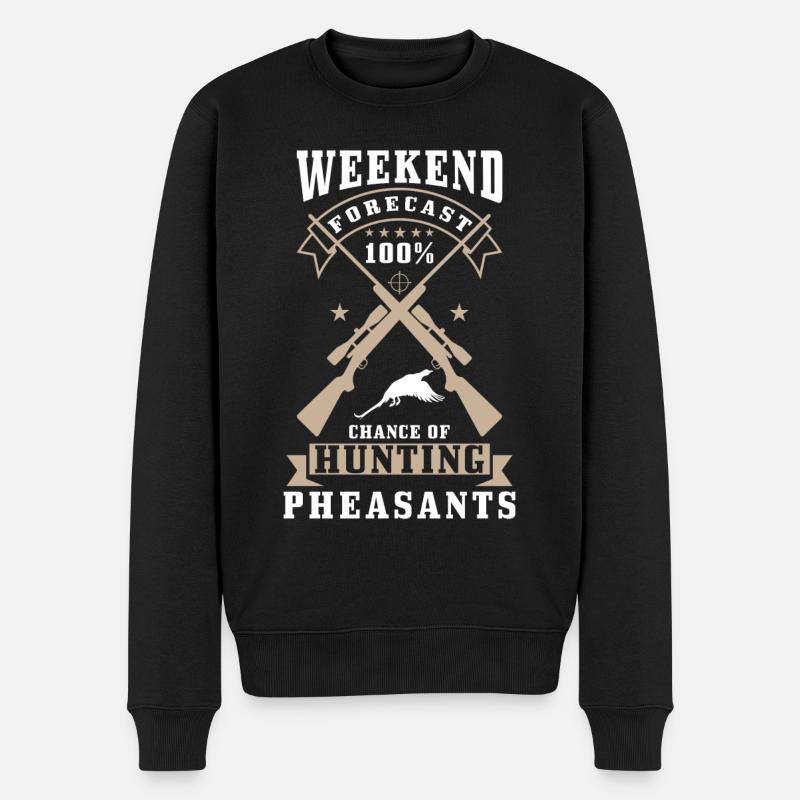 Fasan Jäger Spruch - Männer Premium Bio Pullover - Schwarz