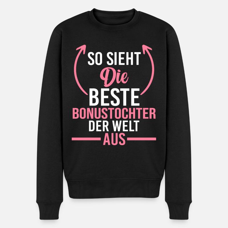 Bester Stieftochter Bonustochter - Männer Premium Bio Pullover - Schwarz