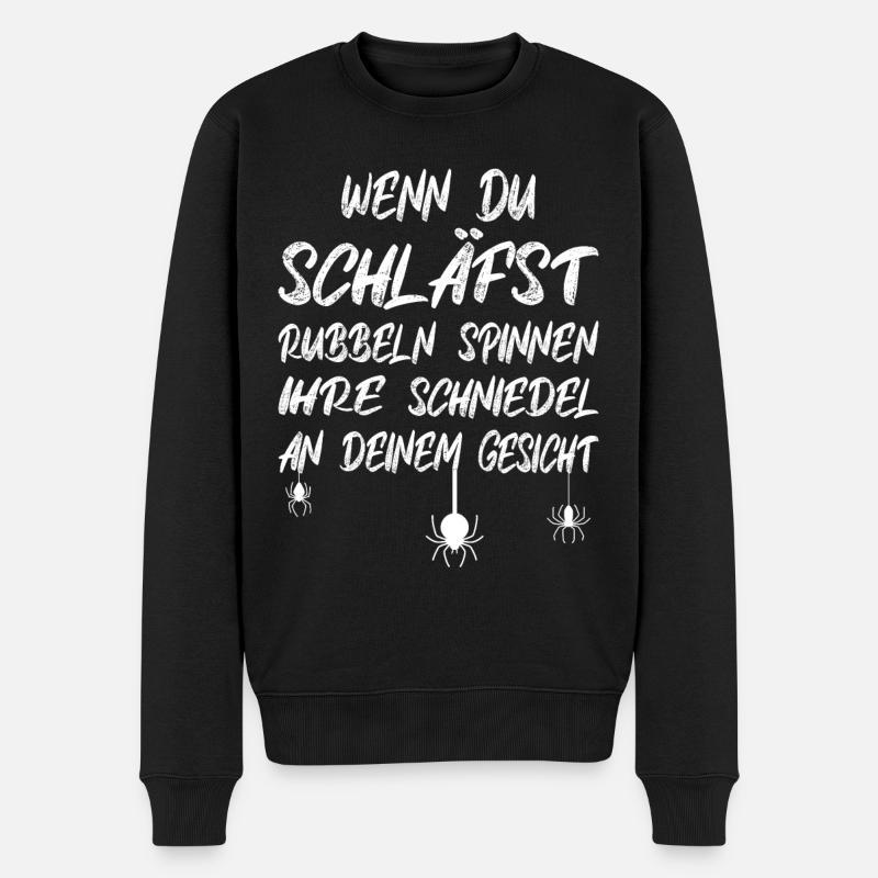 Spinnen Pajama Schlafshirt Schlafmütze - Männer Premium Bio Pullover - Schwarz
