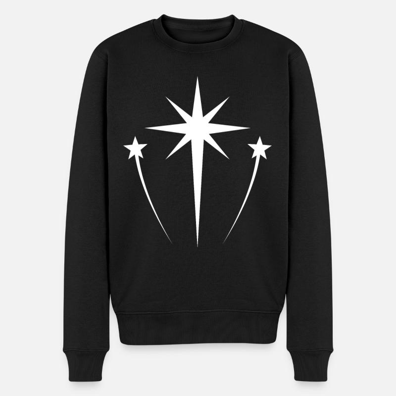 Étoile filante Blanche - Pull Premium bio Homme - noir