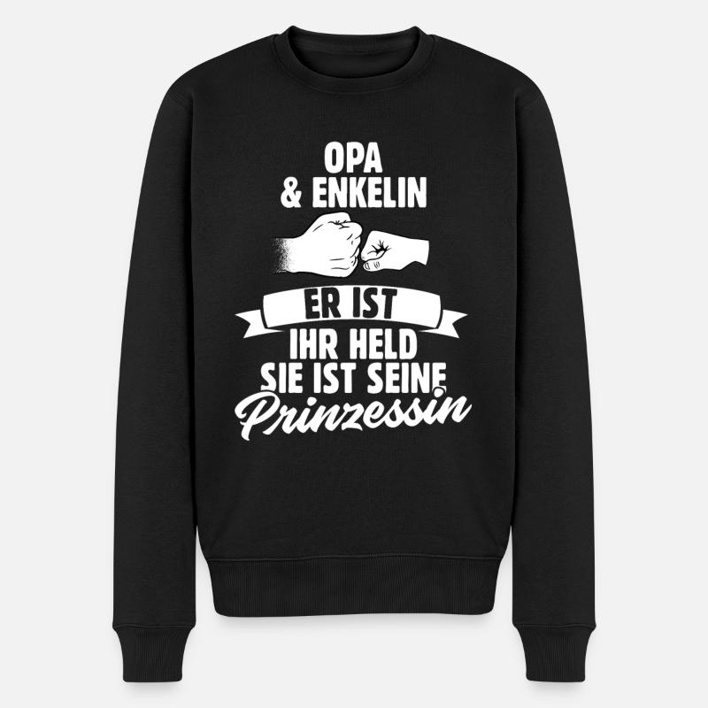 Opa Enkelin - Männer Premium Bio Pullover - Schwarz