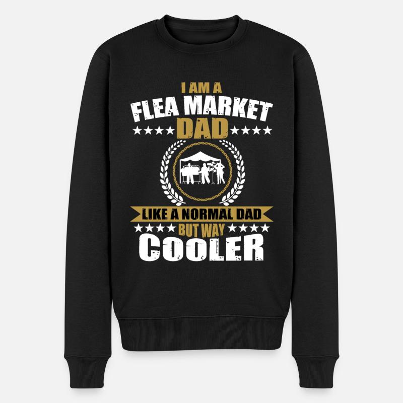 Flohmarkt Papa - Männer Premium Bio Pullover - Schwarz