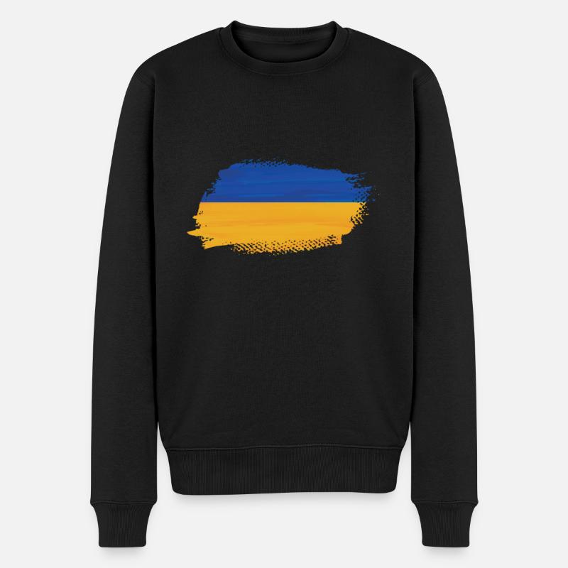 Ukraine Flagge - Männer Premium Bio Pullover - Schwarz