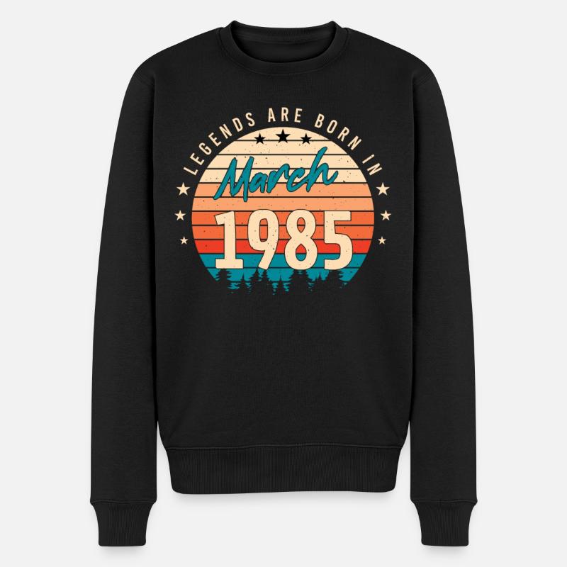 Né mars 1985 Millésime - Pull Premium bio Homme - noir