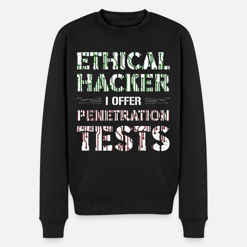 Computer Security Hacker Webentwickler - Männer Premium Bio Pullover - Schwarz