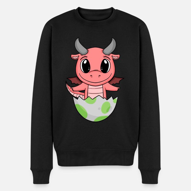 Baby Geburt Ei Drache Geburt - Männer Premium Bio Pullover - Schwarz