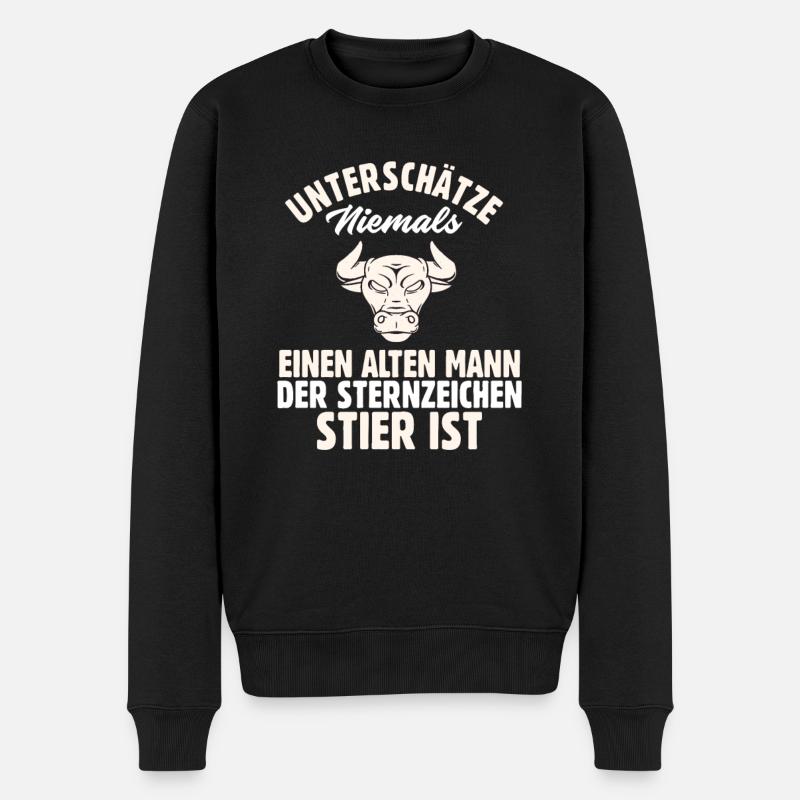 Sternzeichen Stier - Männer Premium Bio Pullover - Schwarz