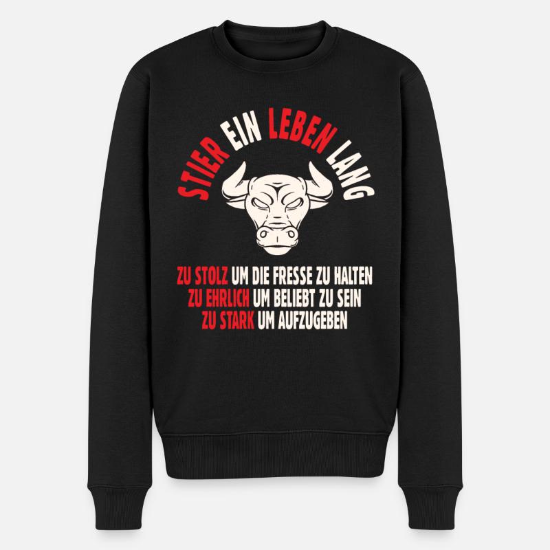 Sternzeichen Stier - Männer Premium Bio Pullover - Schwarz
