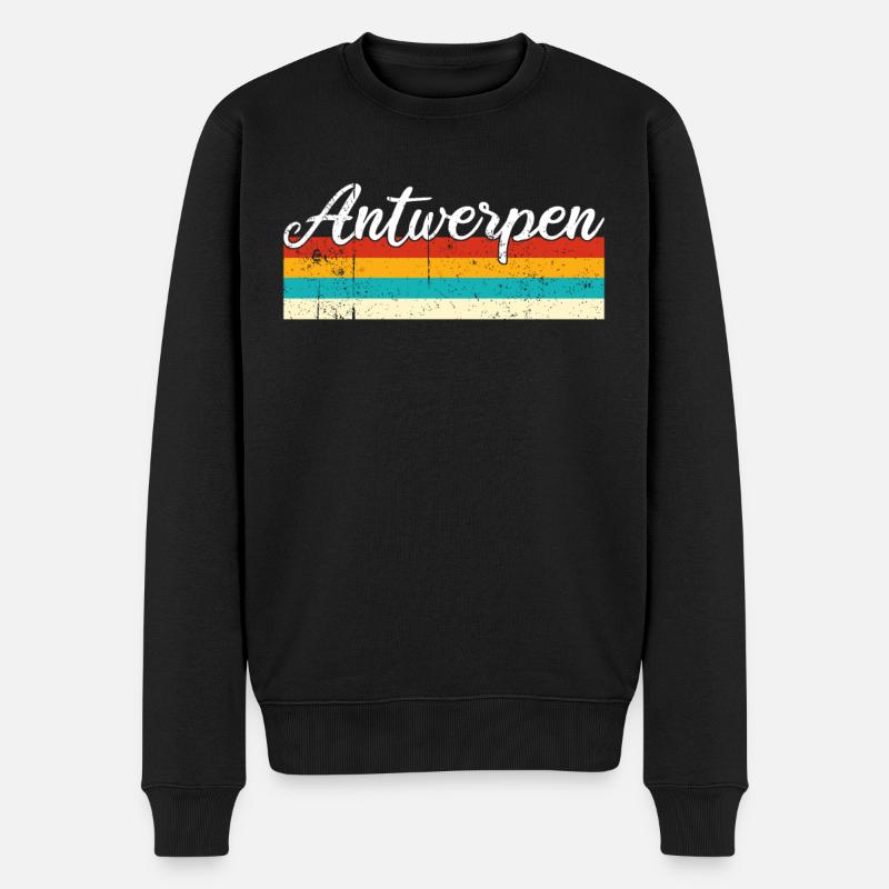 Antwerpen Retro Vintage - Männer Premium Bio Pullover - Schwarz