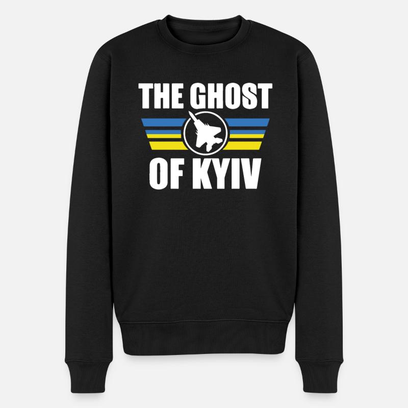 Le fantôme de Kiev Ukraine Flag Ace Fighter Pilot - Pull Premium bio Homme - noir