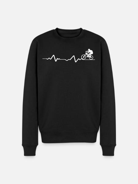 Bicycle on ECG line - Men's Premium Organic Jumper - black
