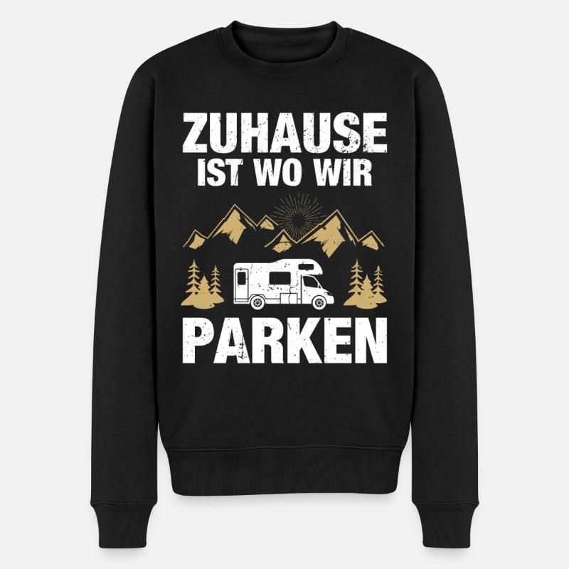 Wohnmobil Camper Camping Wohnwagen Rente Geschenk - Männer Premium Bio Pullover - Schwarz