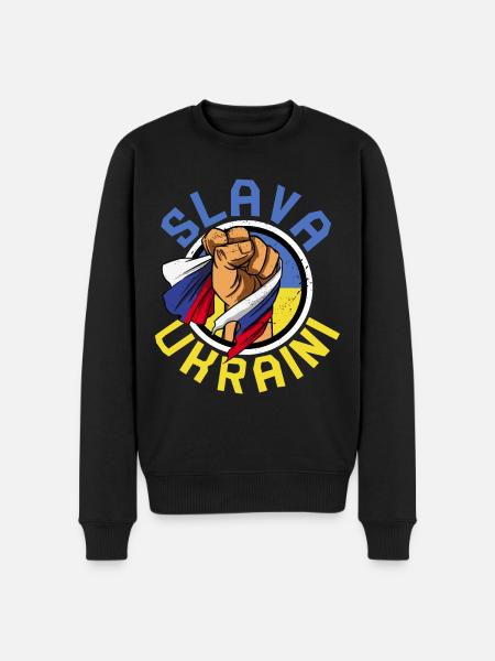 Slava Ukraini Ukraine Paix Liberté - Pull Premium bio Homme - noir