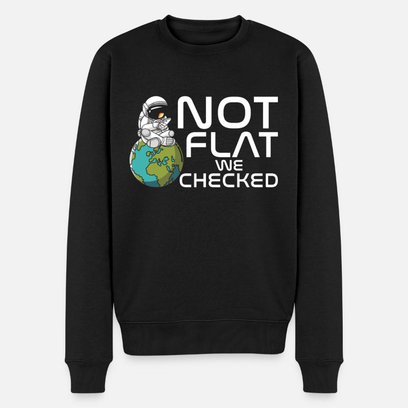 Not flat – we checked - Men's Premium Organic Jumper - black