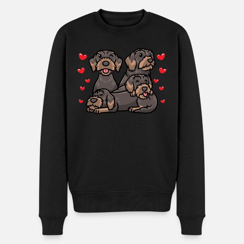 Rauhaardackel Dackel Hund - Männer Premium Bio Pullover - Schwarz