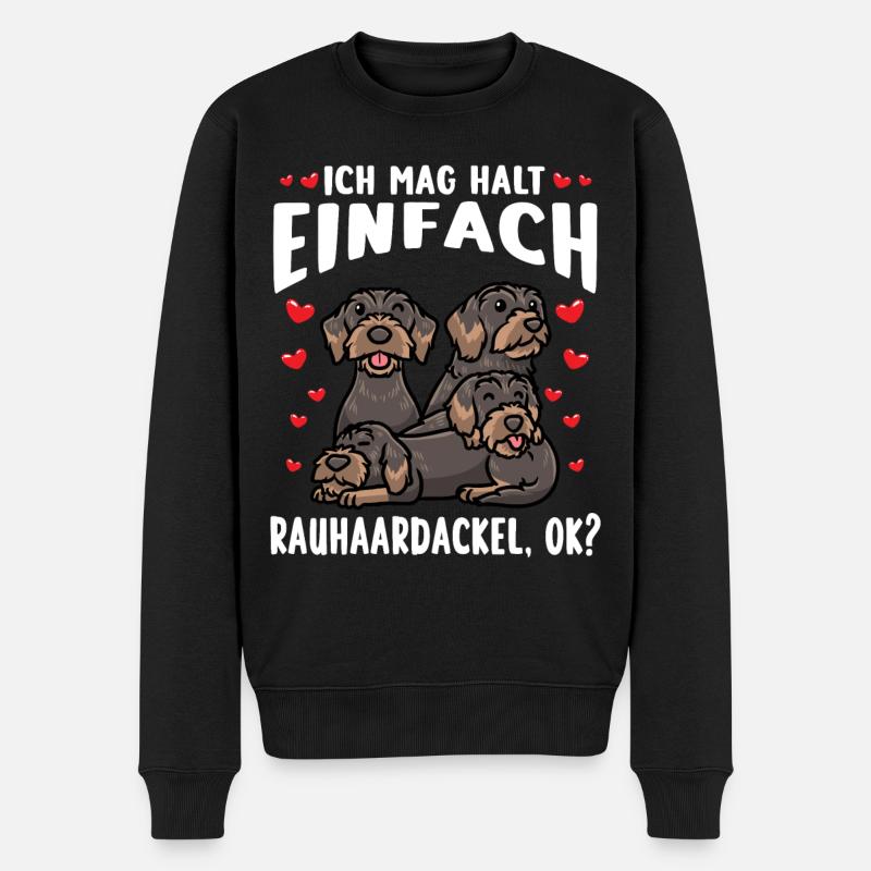 Rauhaardackel Dackel Hund - Männer Premium Bio Pullover - Schwarz