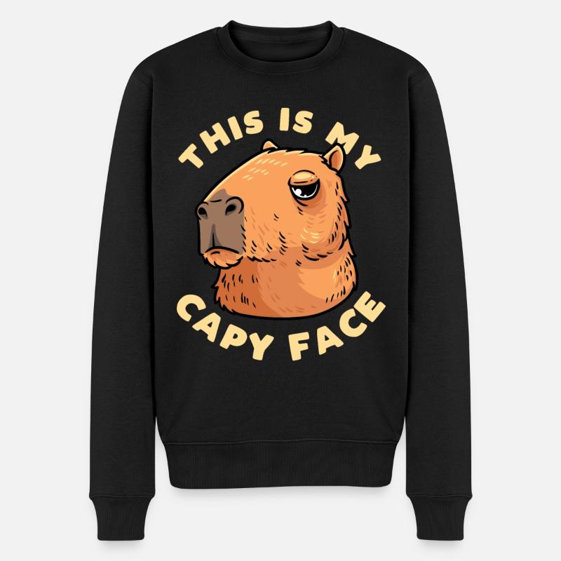 Capybara Wasserschwein Nagetier - Männer Premium Bio Pullover - Schwarz