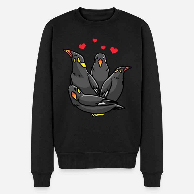 Beo Vogel Mynah Vogelliebhaber - Männer Premium Bio Pullover - Schwarz