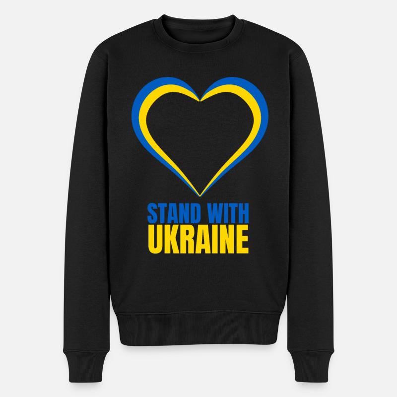 Stand avec Ukraine Vintage Ukraine Flag - Pull Premium bio Homme - noir