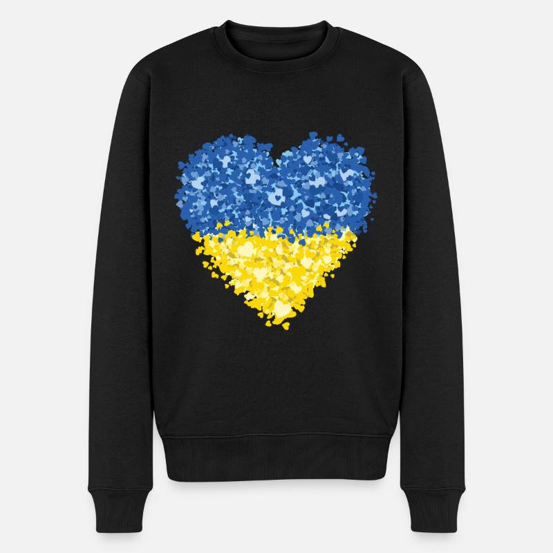 Ukraine Flag Heart Résumé - Pull Premium bio Homme - noir