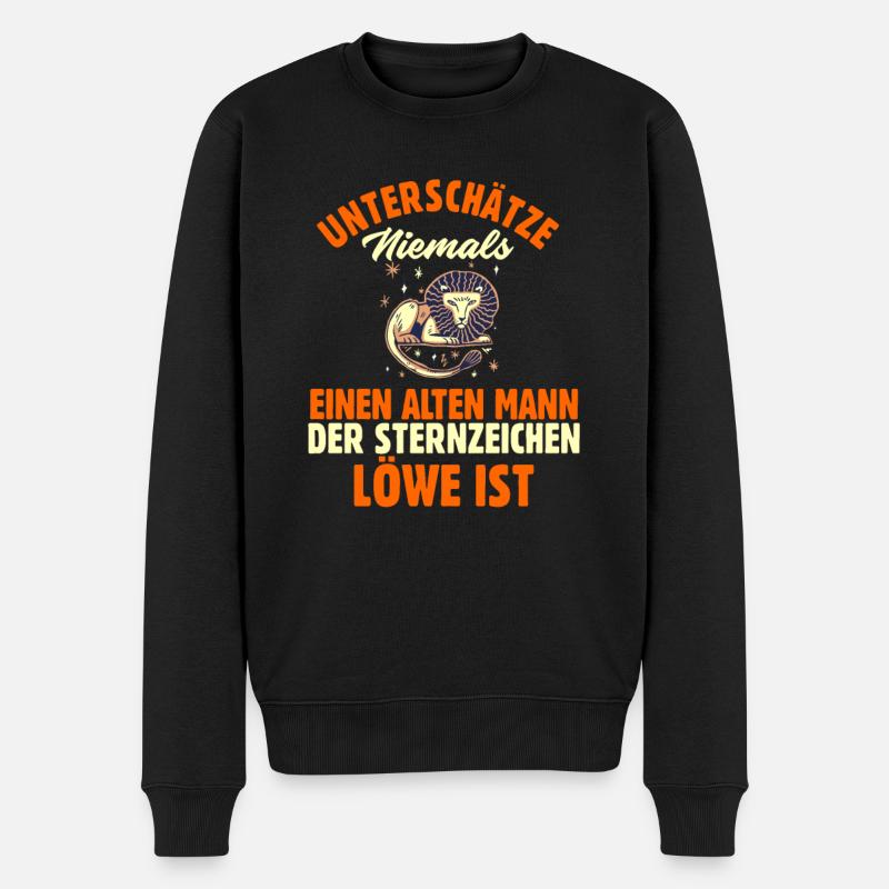 Sternzeichen Löwe - Männer Premium Bio Pullover - Schwarz