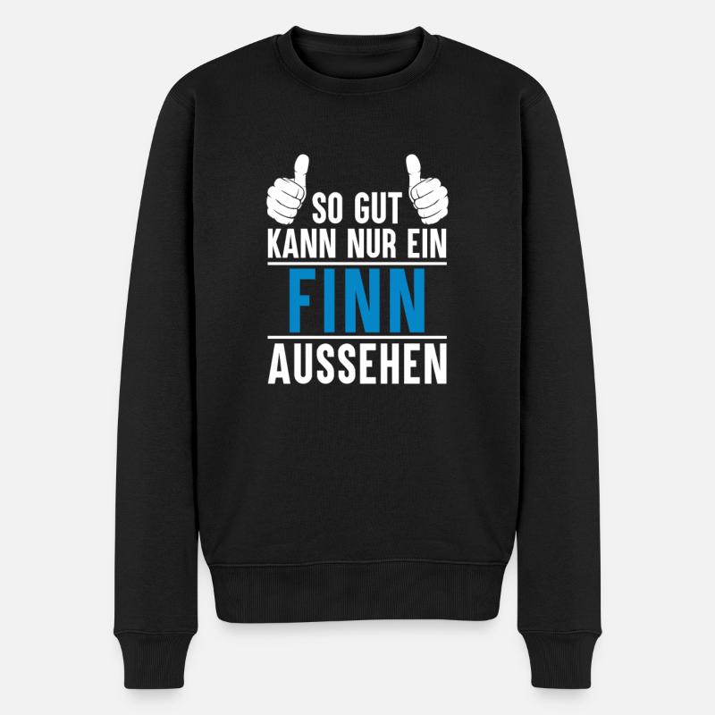 Finn Name Geschenkidee Finn Geschenk Vorname - Männer Premium Bio Pullover - Schwarz