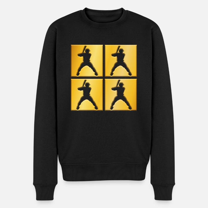 Logo doré du baseball - Pull Premium bio Homme - noir