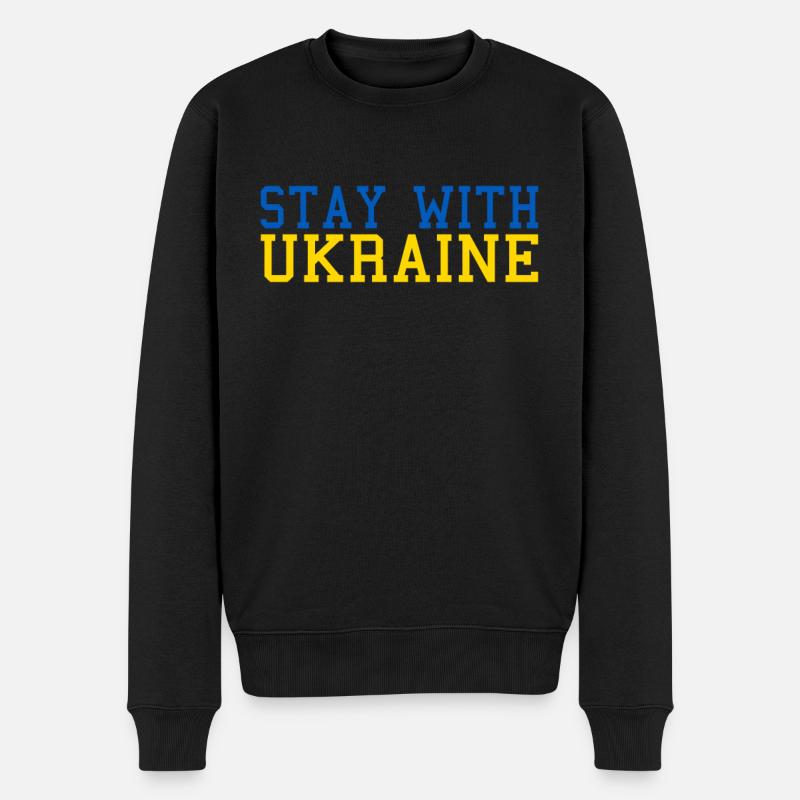 Ukraine Solidarität - Männer Premium Bio Pullover - Schwarz