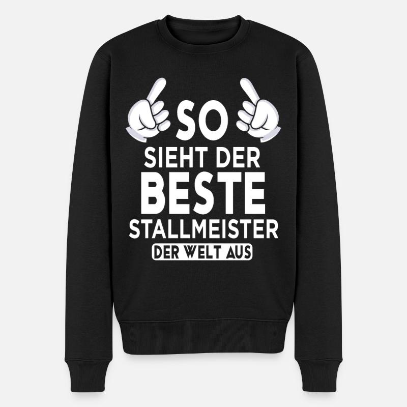 Stallmeister Spruch - Männer Premium Bio Pullover - Schwarz