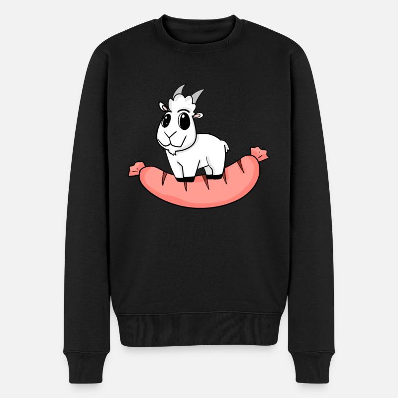Wurst Ziege Ziegenbock - Männer Premium Bio Pullover - Schwarz