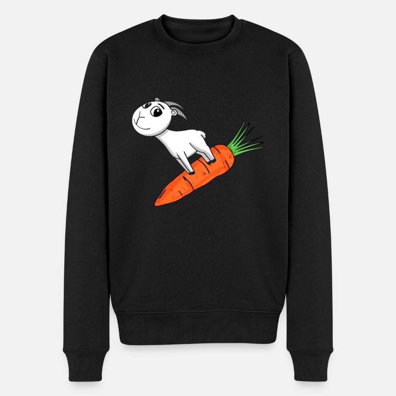 Karotte Ziege Ziegenbock - Männer Premium Bio Pullover - Schwarz