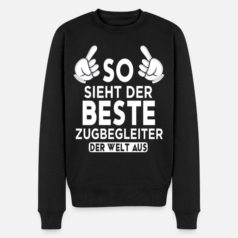 Zugbegleiter Spruch - Männer Premium Bio Pullover - Schwarz