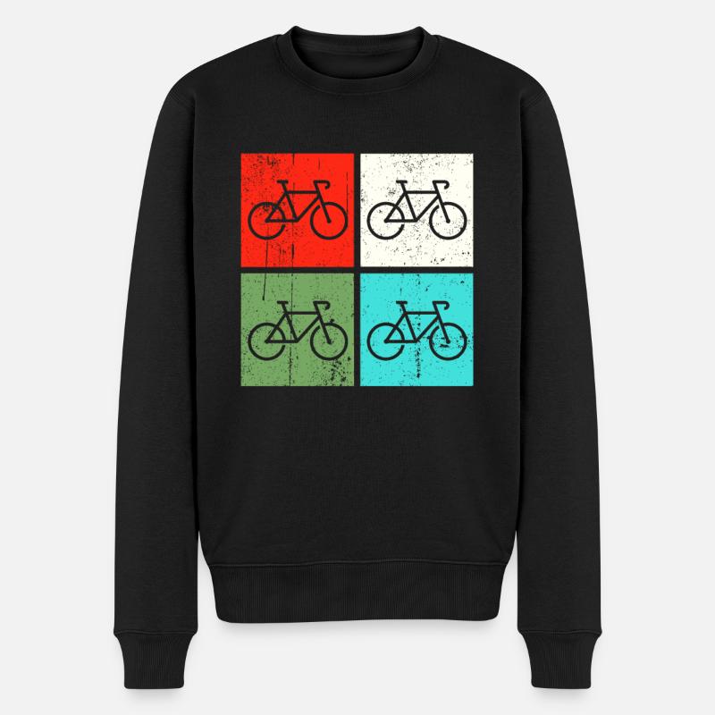 Fahrrad Radsport Retro - Männer Premium Bio Pullover - Schwarz