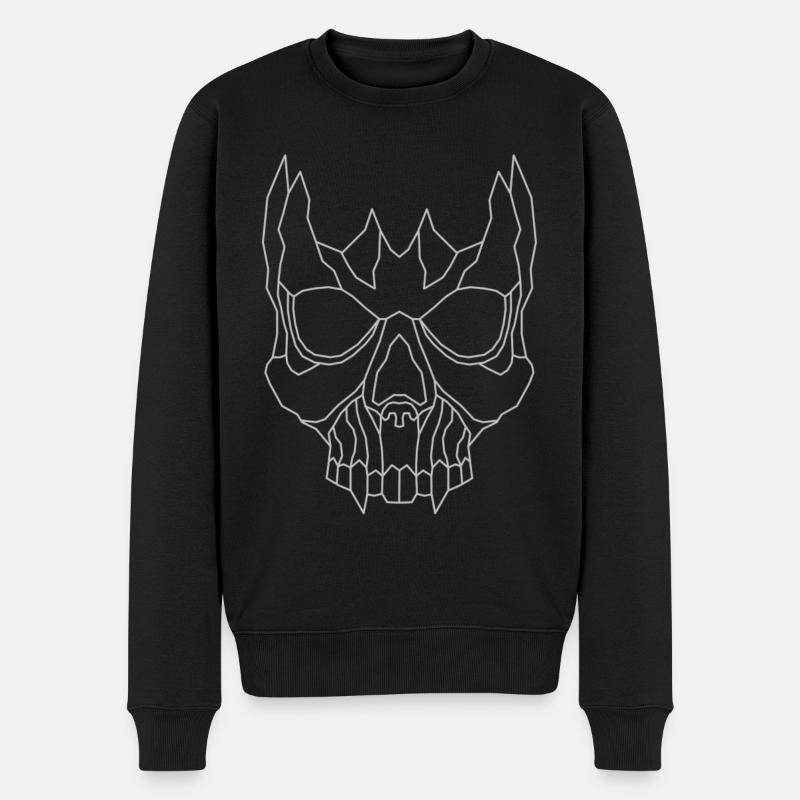 Totenkopf motif - Männer Premium Bio Pullover - Schwarz