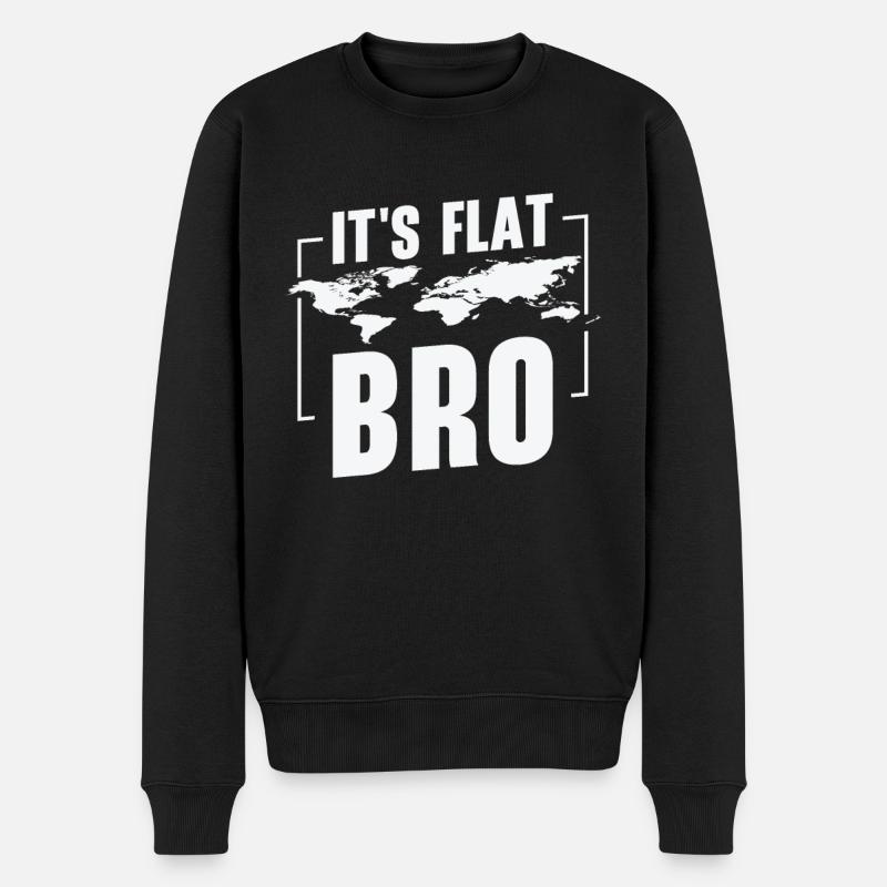 Es ist flach, Bro - Männer Premium Bio Pullover - Schwarz