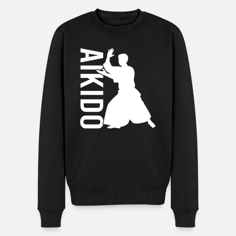 Aikido - Männer Premium Bio Pullover - Schwarz