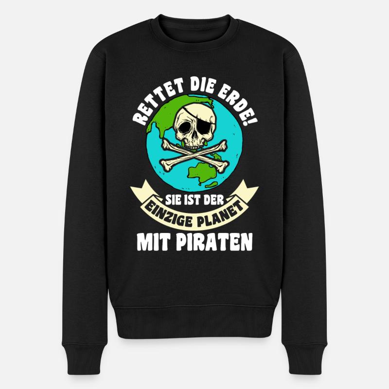 Pirat Piraten - Männer Premium Bio Pullover - Schwarz