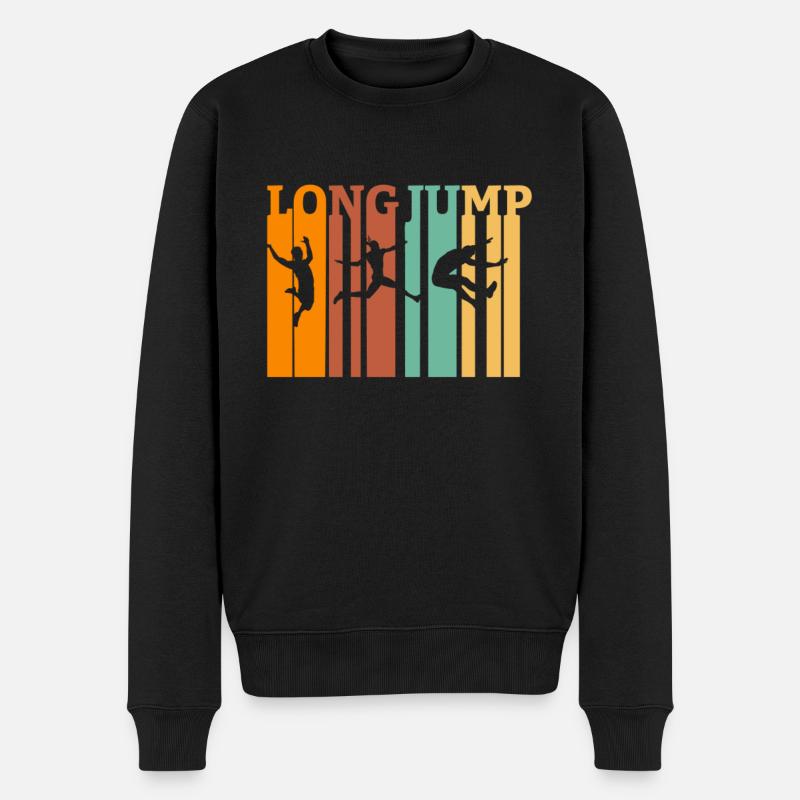 Weitsprung Weitspringen Leichtathletik Sportler - Männer Premium Bio Pullover - Schwarz