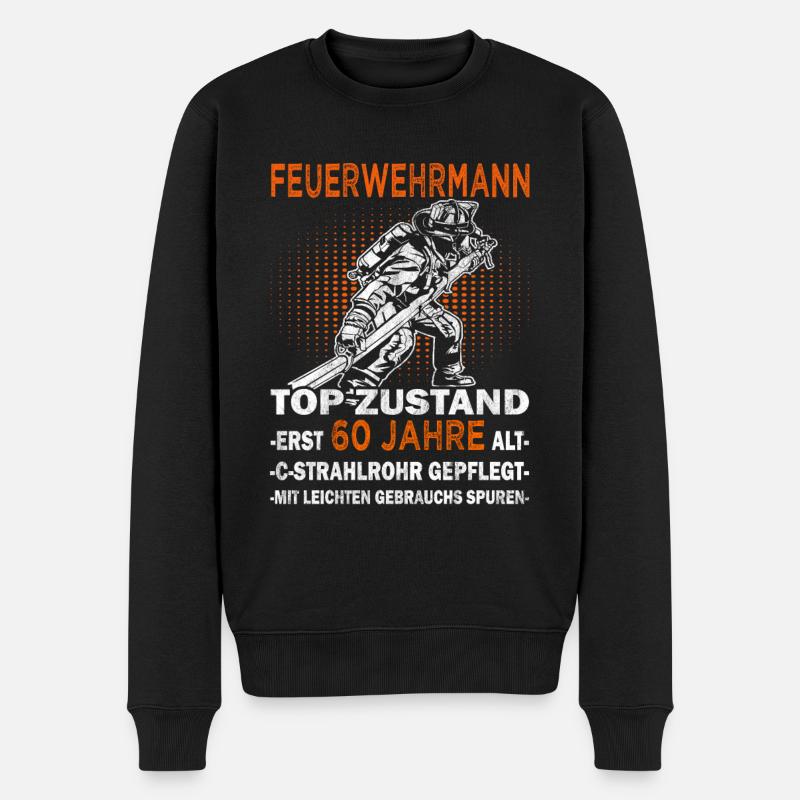 Feuerwehrmann Top Zustand - 60 Jahre - Feuerwehr - Männer Premium Bio Pullover - Schwarz