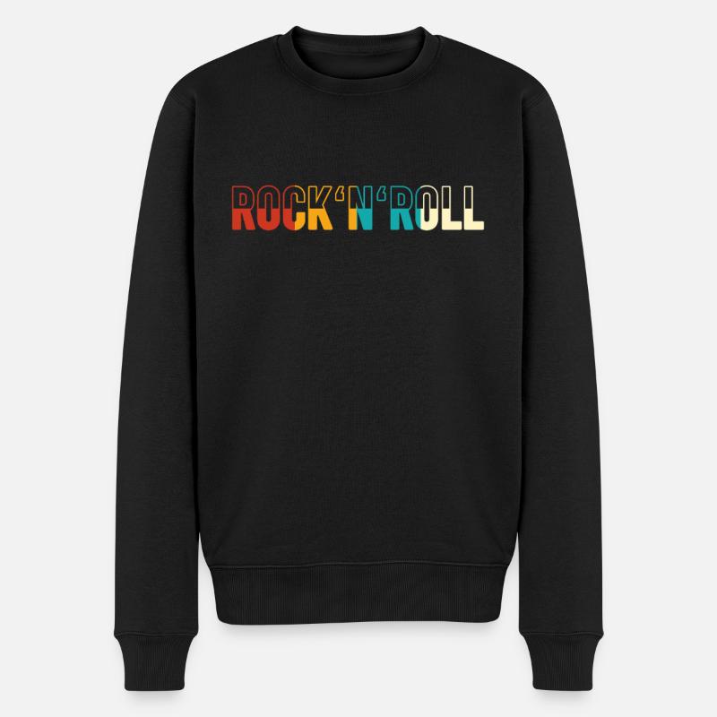 Rock n Roll Retro - Männer Premium Bio Pullover - Schwarz