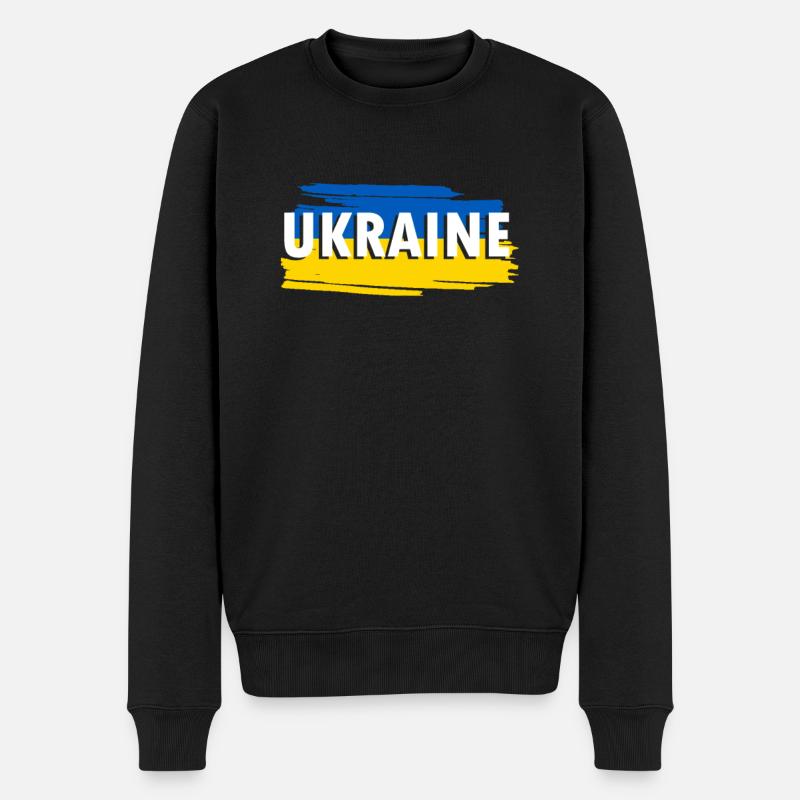 Ukraine Flagge - Männer Premium Bio Pullover - Schwarz